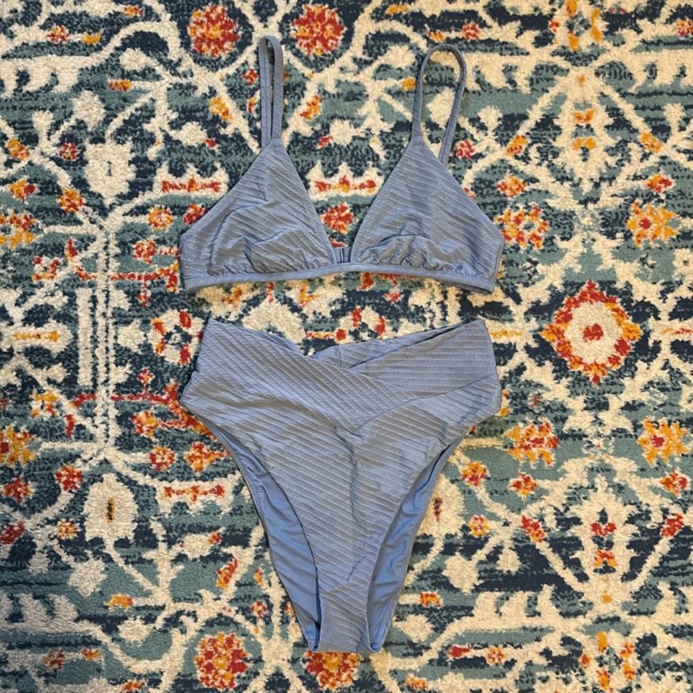 Aerie High Waisted Crossover Triangle Bikini